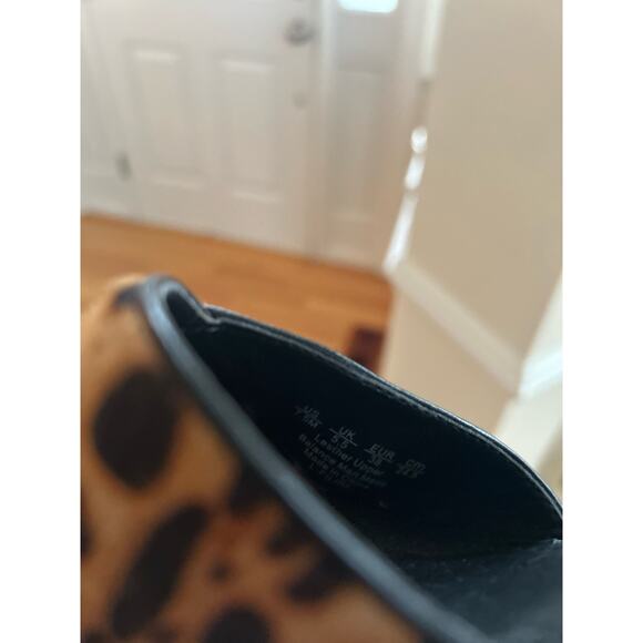 Franco Sarto Calf Hair Brown Leopard Print Strappy Wedges - Picture 6 of 8